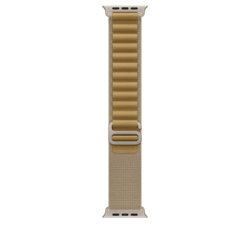 Apple Watch 44/45/46/49mm žlutohnědý Alpský tah – velký – provedení z přírodního titanu