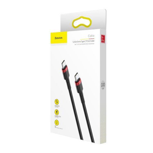 Baseus datový kabel Cafule USB-C PD2.0 1m 60W (20V 3A) černo-červený 6953156285217 - Obrázek 2