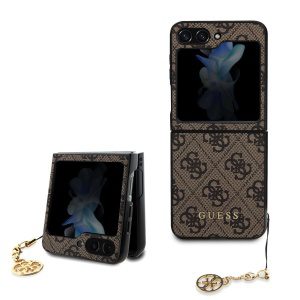 Guess 4G Charm Zadní Kryt pro Samsung Galaxy Z Flip 5 Brown GUHCZF5GF4GBR