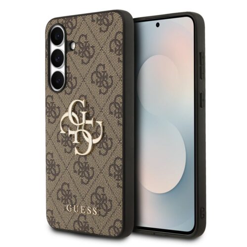 Guess PU 4G Metal Logo Zadní Kryt pro Samsung Galaxy S25 FE Brown GUHCS25FE4GMGBR