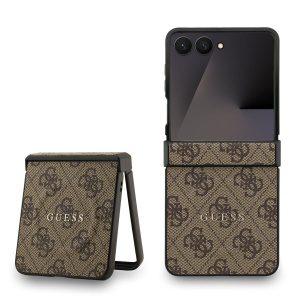 Guess PU Leather 4G Colored Ring Magnetic Zadní Kryt pro Samsung Galaxy Z Flip 7 Brown GUHMZF7P4MSEGCW