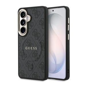 Guess PU Leather 4G Gold Frame Magnetic Zadní Kryt pro Samsung Galaxy S26+ Black GUHMS26MP4MSEGCK