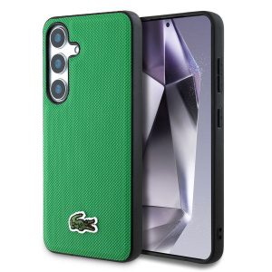 Lacoste Iconic Petit Pique Woven Logo MagSafe Zadní Kryt pro Samsung Galaxy S25 Green LCHMS25SPVCN