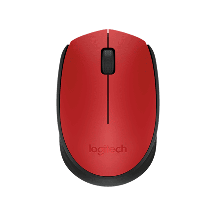 Logitech M171/Kancelářská/Optická/1 000 DPI/Bezdrátová USB/Černá-červená