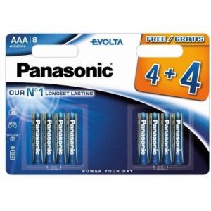 PANASONIC Alkalické baterie Evolta Platinum LR03EGE/8BW 4+4F AAA 1
