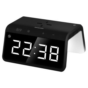 Sencor SDC 7900 Qi Digitální budík Bezdrátová rychlonabíječka Qi 15W USB nabíječka: 5 V / 1 A