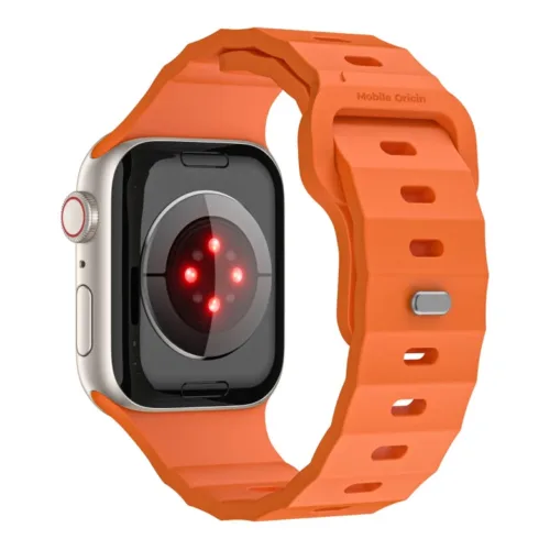 Řemínek pro Apple Watch 44/45/46/49 mm Mobile Origin FKM Strap s kovovým zapínáním - oranžový - Obrázek 2