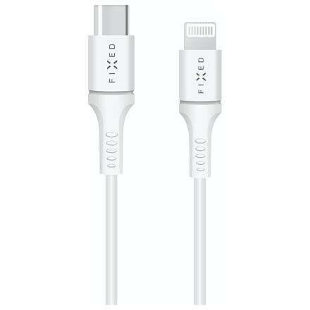 Dlouhý datový a nabíjecí kabel FIXED s konektory USB-C/Lightning a podporou PD