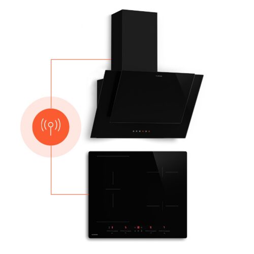 Klarstein HaloSync indukční varná deska s digestoří | 4 varné zóny | 8400 W | 632 m³/h | 60 cm