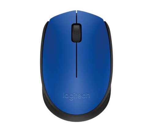 Logitech M171/Kancelářská/Optická/1 000 DPI/Bezdrátová USB/Černá-modrá 910-004640