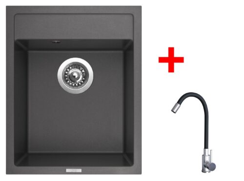 Sinks CLASSIC 400 Pureblack + ELASTA nerez/černá