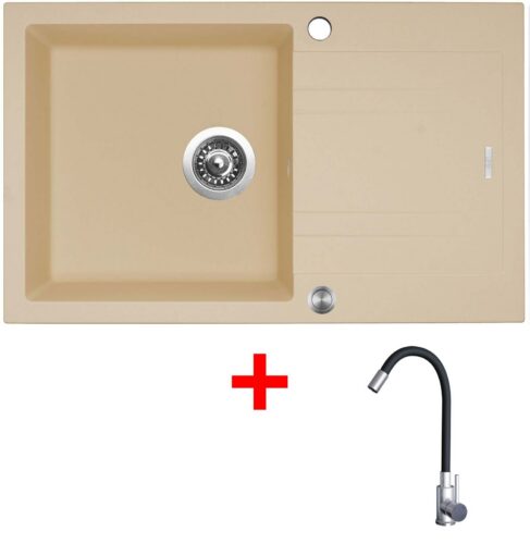 Sinks LINEA 780 XC Sahara + Elasta nerez/černá
