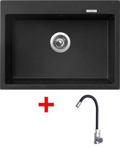 Sinks MAXIMO 680 Pureblack + Elasta nerez/černá