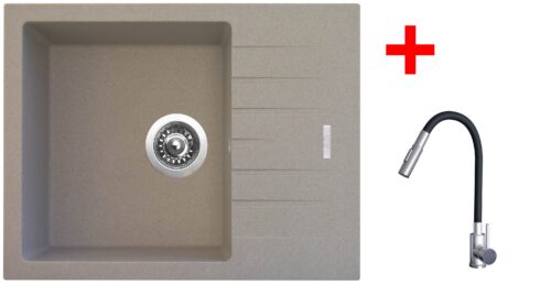 Sinks PERFECTO 650 Avena + ELASTA S nerez/černá