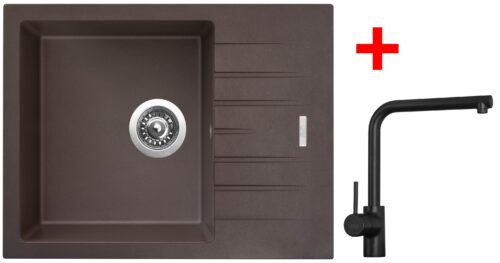 Sinks PERFECTO 650 Marone + ELKA Černá matná