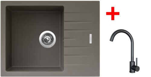 Sinks PERFECTO 650 Truffle + ARCO černá matná