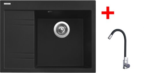 Sinks RIM 650 P Metalblack + Elasta nerez/černá