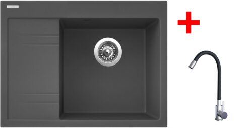 Sinks RIM 650 P Titanium + Elasta nerez/černá