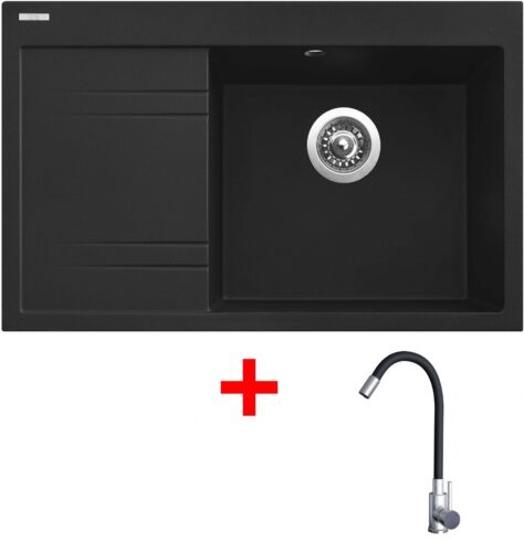 Sinks RIM 780 P Metalblack + Elasta nerez/černá