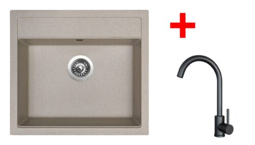Sinks SOLO 560 Avena + ARCO černá matná