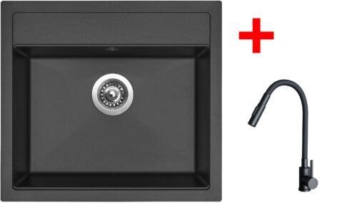 Sinks SOLO 560 Pureblack + ELASTA S černá matná