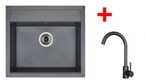 Sinks SOLO 560 Titanium + ARCO černá matná