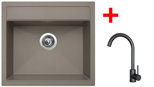 Sinks SOLO 560 Truffle + ARCO černá matná