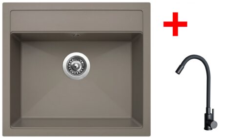 Sinks SOLO 560 Truffle + ELASTA černá matná