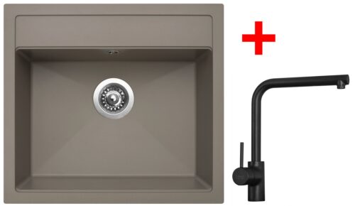 Sinks SOLO 560 Truffle + ELKA Černá matná