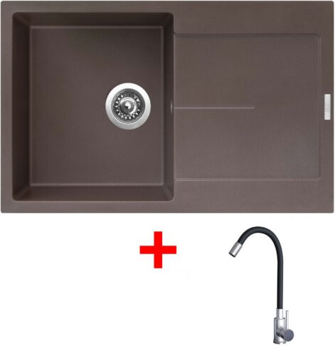 Sinks ULTIMA 790 Marone + Elasta nerez/černá