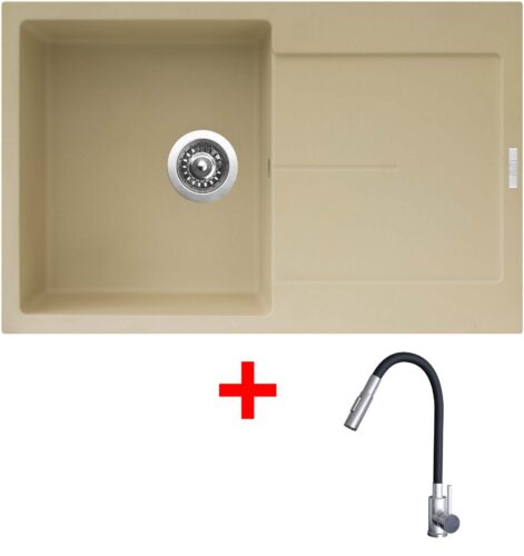 Sinks ULTIMA 790 Sahara + ELASTA S nerez/černá