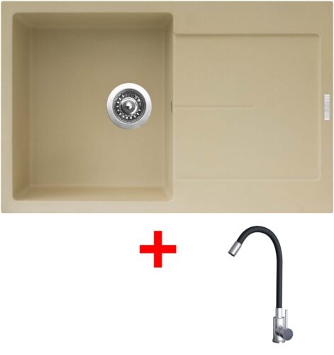 Sinks ULTIMA 790 Sahara + Elasta nerez/černá