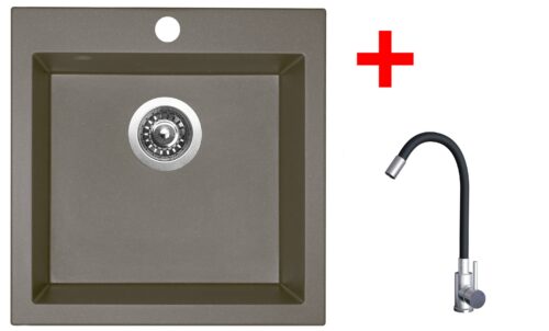 Sinks VIVA 455 Truffle + Elasta nerez/černá