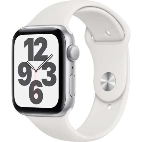 Apple Watch SE (2022) 40mm Cellular (Stav B) Stříbrné s bílým sportovním řemínkem MRGE3QC/A