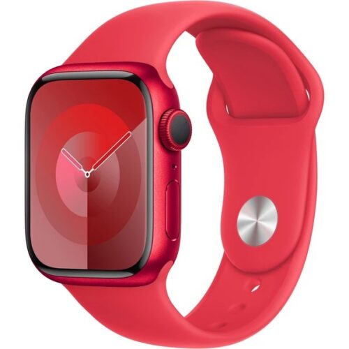 Apple Watch Series 9 45mm GPS (Stav A-) Červené s červeným sportovním řemínkem MNK43CS/A