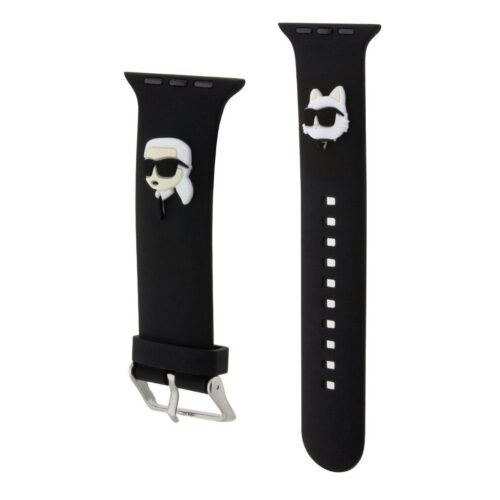 Karl Lagerfeld Karl and Choupette Head NFT Řemínek pro Apple Watch 42/44/45/49 Black KLAWLSLKCNK