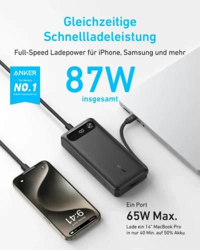 20 000 mAh powerbanka Anker 87W - černá - Obrázek 2