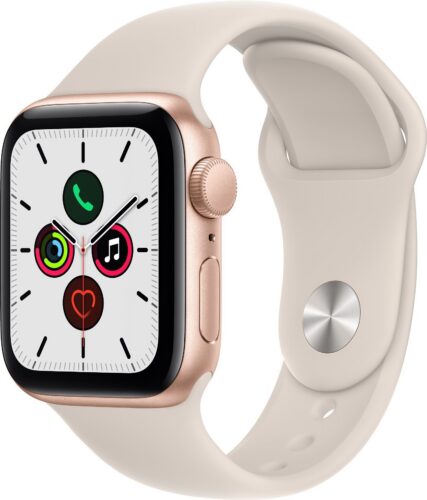 Apple Watch SE (2020) 40mm GPS (Stav A/B) Zlatý hliník s béžovým sportovním řemínkem