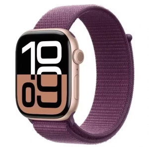 Apple Watch Series 10 46mm GPS (Zánovní) Růžově zlatý hliník se švestkovým sportovním řemínkem MR9V3QC/A