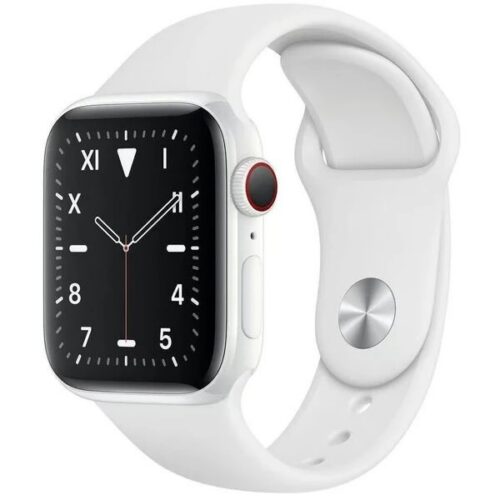 Apple Watch Series 5 44mm Cellular (Stav A) Bílá keramika s bílým sportovním řemínkem MNK43CS/A