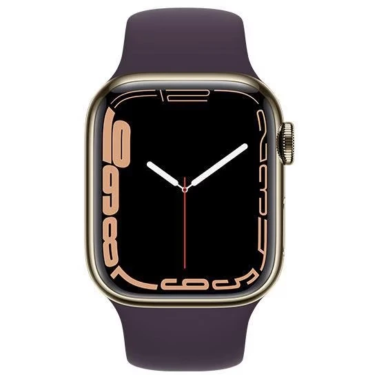 Apple Watch Series 7 45mm Cellular (Stav A-) Zlatá nerezová ocel se švestkovým sportovním řemínkem - Obrázek 2