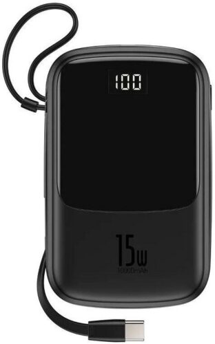 Baseus PPQD-A01 Qpow Digital Display Powerbank 10 000 mAh 15W Black