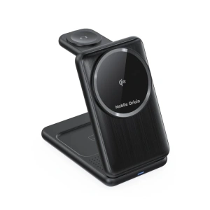 Bezdrátová nabíječka Mobile Origin 3in1 Foldable Qi2 Charger PW8 - černá