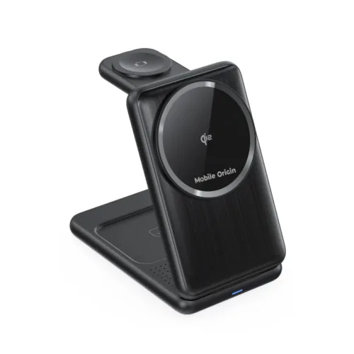 Bezdrátová nabíječka Mobile Origin 3in1 Foldable Qi2 Charger PW8 - černá