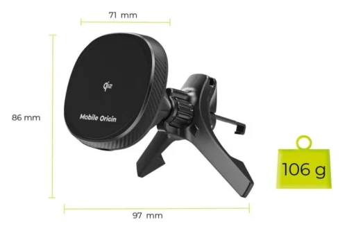 Bezdrátová nabíječka do auta Mobile Origin Wireless Car Vent Qi2 Charger CA15 - Obrázek 2