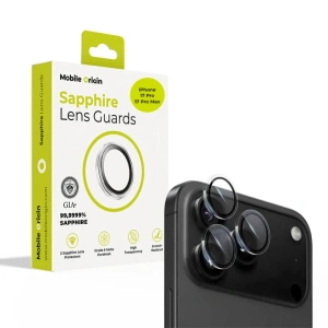 Safírové sklo na čočky pro iPhone 17 Pro / 17 Pro Max Mobile Origin - průhledné