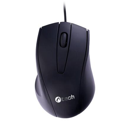 C-TECH Myš WM-07/Ergonomická/Optická/Pro praváky/1 200 DPI/Drátová USB/Černá WM-07