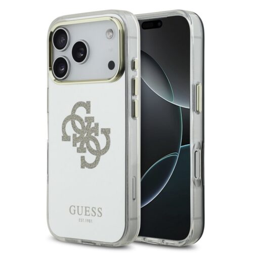 Guess PC/TPU Mirror 4G Glitter Logo MagSafe Zadní Kryt pro iPhone 17 Pro Gold GUHMP17LHMR4GDG