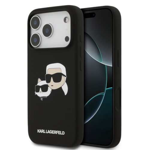 Karl Lagerfeld Liquid Silicone Double Heads MagSafe Zadní Kryt pro iPhone 17 Pro Black KLHMP17LSKCHPPLK