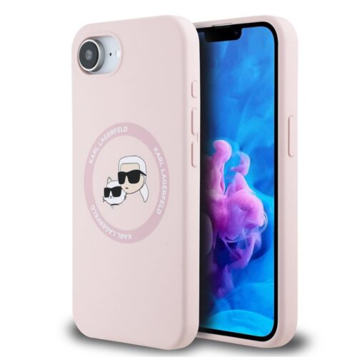 Karl Lagerfeld Liquid Silicone K&CH Heads MagSafe Zadní Kryt pro iPhone 16e/17e Pink KLHMPSE4SKCHTCP
